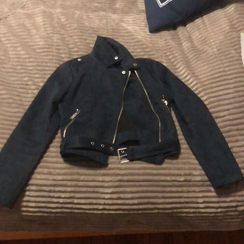 Suede biker jacket